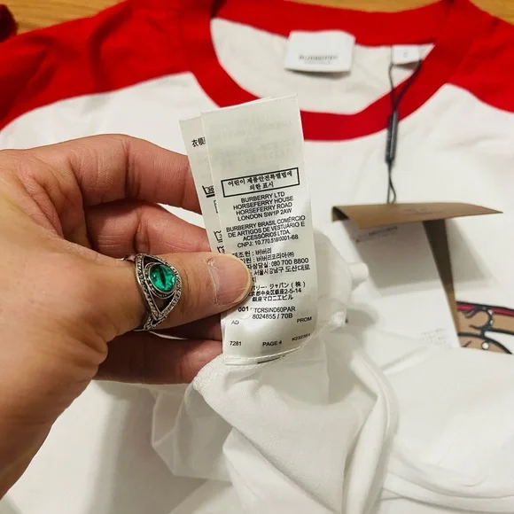 NWT Men’s Small/Women’s Medium Burberry Rory Monogram Motif Sweatshirt White/Red